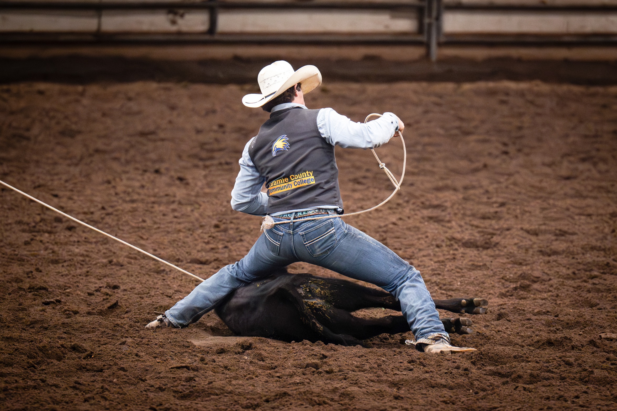 LCCC Rodeo Roper Competing in calf roping